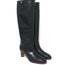 Gucci Piuma Lux Knee High Mid-Heel Boots Black Leather Size 40.5
