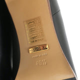 Gucci Piuma Lux Knee High Mid-Heel Boots Black Leather Size 40.5