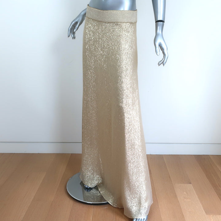 Marie France Van Damme Metallic Cami &amp; Maxi Skirt Matching Set Gold Size 2
