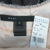 Marc Jacobs Sleeveless Dress Black/Pink Pleated Chiffon Size 2 NEW