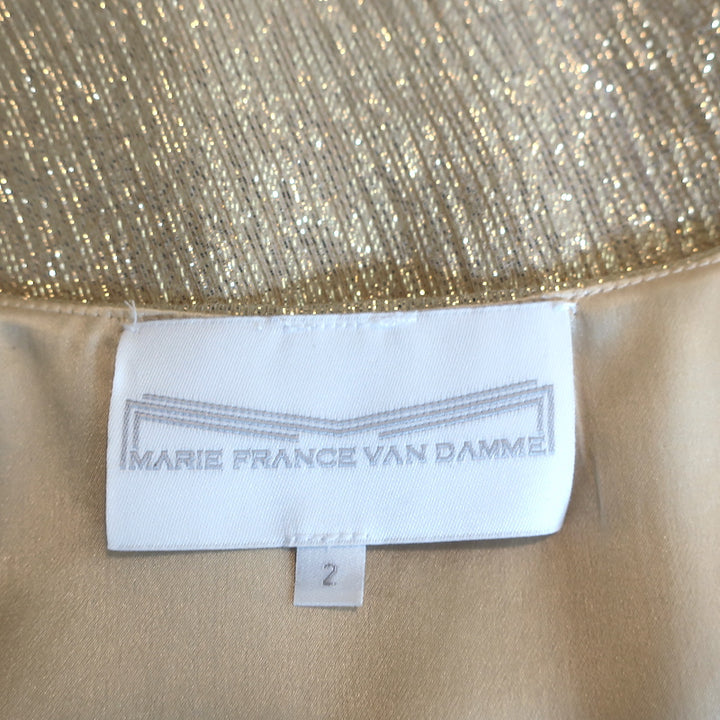 Marie France Van Damme Metallic Cami &amp; Maxi Skirt Matching Set Gold Size 2