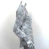 Equipment Brett Shirt Gray Snakeskin Print Silk Size Small Long Sleeve Blouse