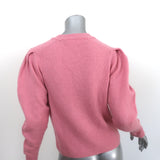 Jill Roberts Cashmere Puff Sleeve Sweater Pink Size Small Crewneck Pullover