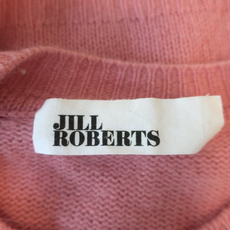 Jill Roberts Cashmere Puff Sleeve Sweater Pink Size Small Crewneck Pullover