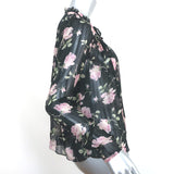 Ulla Johnson Blouse Petunia Black Rose Print Chiffon Size 2 Long Sleeve Top