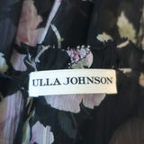 Ulla Johnson Blouse Petunia Black Rose Print Chiffon Size 2 Long Sleeve Top
