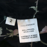 Ulla Johnson Blouse Petunia Black Rose Print Chiffon Size 2 Long Sleeve Top