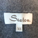 Seaton Cashmere Starfish Cardigan Gray Size Extra Small V-Neck Sweater