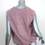 Marni Sleeveless Top White/Purple Geometric Print Stretch Cotton Size 38