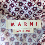 Marni Sleeveless Top White/Purple Geometric Print Stretch Cotton Size 38