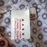 Marni Sleeveless Top White/Purple Geometric Print Stretch Cotton Size 38