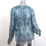 Isabel Marant Etoile Blouse Zinya Blue Printed Chiffon Size 38 Long Sleeve Top
