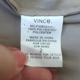 Vince Cowl Neck Blouse Gold Satin Size 2 Collared 3/4 Sleeve Top