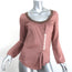 Marni Asymmetric Buttoned Blouse Antique Rose Silk-Blend Size 38 Long Sleeve Top