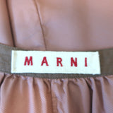 Marni Asymmetric Buttoned Blouse Antique Rose Silk-Blend Size 38 Long Sleeve Top