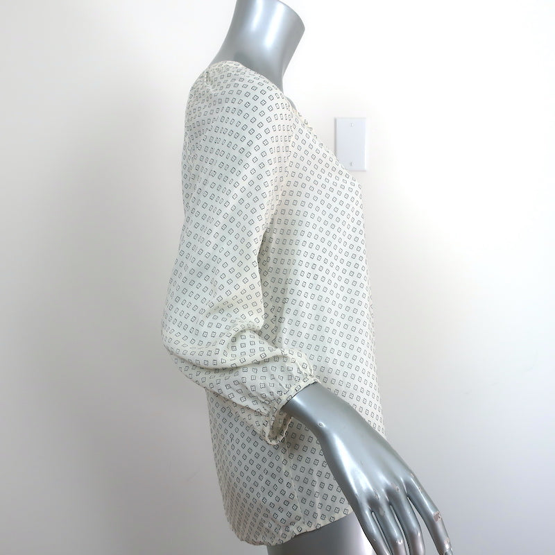 Velvet by Graham &amp; Spencer Blouse Cream Floral Print Size Extra Small V-Neck Top