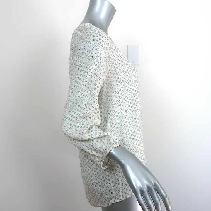 Velvet by Graham &amp; Spencer Blouse Cream Floral Print Size Extra Small V-Neck Top