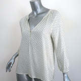 Velvet by Graham & Spencer Blouse Cream Floral Print Size Extra Small V-Neck Top