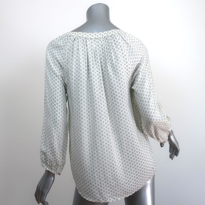 Velvet by Graham &amp; Spencer Blouse Cream Floral Print Size Extra Small V-Neck Top