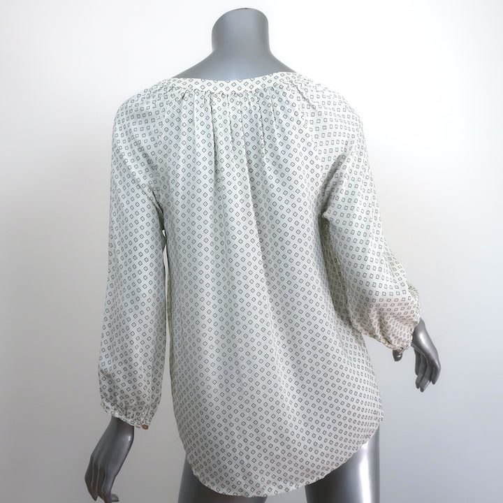 Velvet by Graham &amp; Spencer Blouse Cream Floral Print Size Extra Small V-Neck Top