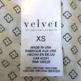 Velvet by Graham & Spencer Blouse Cream Floral Print Size Extra Small V-Neck Top