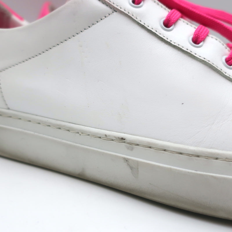 Common Projects Retro Low Fluo Sneakers White &amp; Neon Pink Leather Size 41