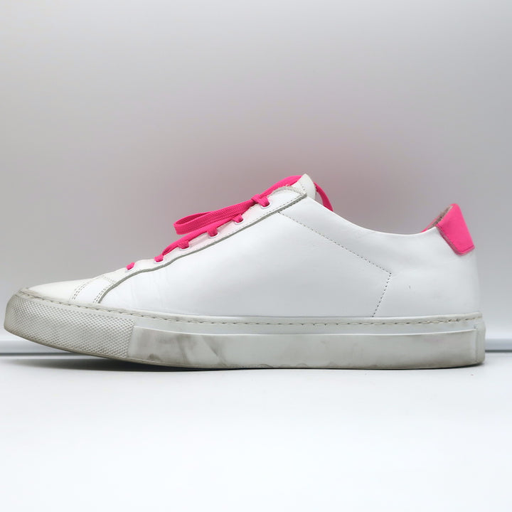 Common Projects Retro Low Fluo Sneakers White &amp; Neon Pink Leather Size 41