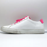 Common Projects Retro Low Fluo Sneakers White & Neon Pink Leather Size 41