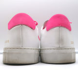 Common Projects Retro Low Fluo Sneakers White & Neon Pink Leather Size 41