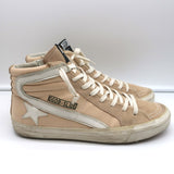 Golden Goose Slide High Top Sneakers Blush Leather & Suede Size 41