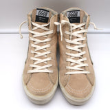 Golden Goose Slide High Top Sneakers Blush Leather & Suede Size 41