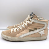 Golden Goose Slide High Top Sneakers Blush Leather & Suede Size 41