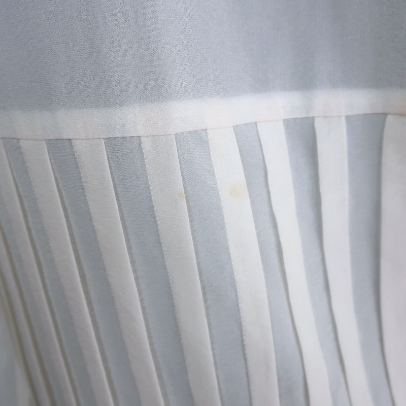 Theory Blouse Zirana Cream Pleated Stretch Chiffon Size Small Long Sleeve Top