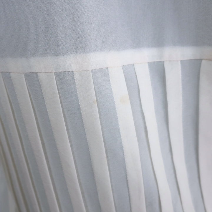 Theory Blouse Zirana Cream Pleated Stretch Chiffon Size Small Long Sleeve Top