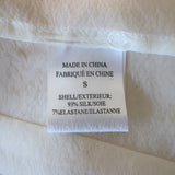 Theory Blouse Zirana Cream Pleated Stretch Chiffon Size Small Long Sleeve Top