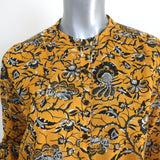 Isabel Marant Etoile Henley Blouse Amaria Yellow Floral Print Cotton Size 34