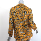 Isabel Marant Etoile Henley Blouse Amaria Yellow Floral Print Cotton Size 34