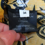 Isabel Marant Etoile Henley Blouse Amaria Yellow Floral Print Cotton Size 34