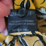 Isabel Marant Etoile Henley Blouse Amaria Yellow Floral Print Cotton Size 34