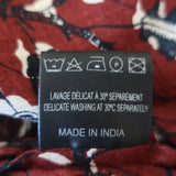 Isabel Marant Etoile Henley Blouse Amaria Burgundy Floral Print Cotton Size 34