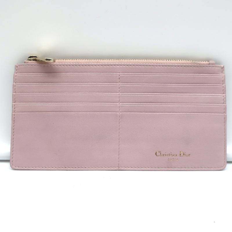 Christian Dior Flat Zip Wallet Blush Leather Handbag Insert
