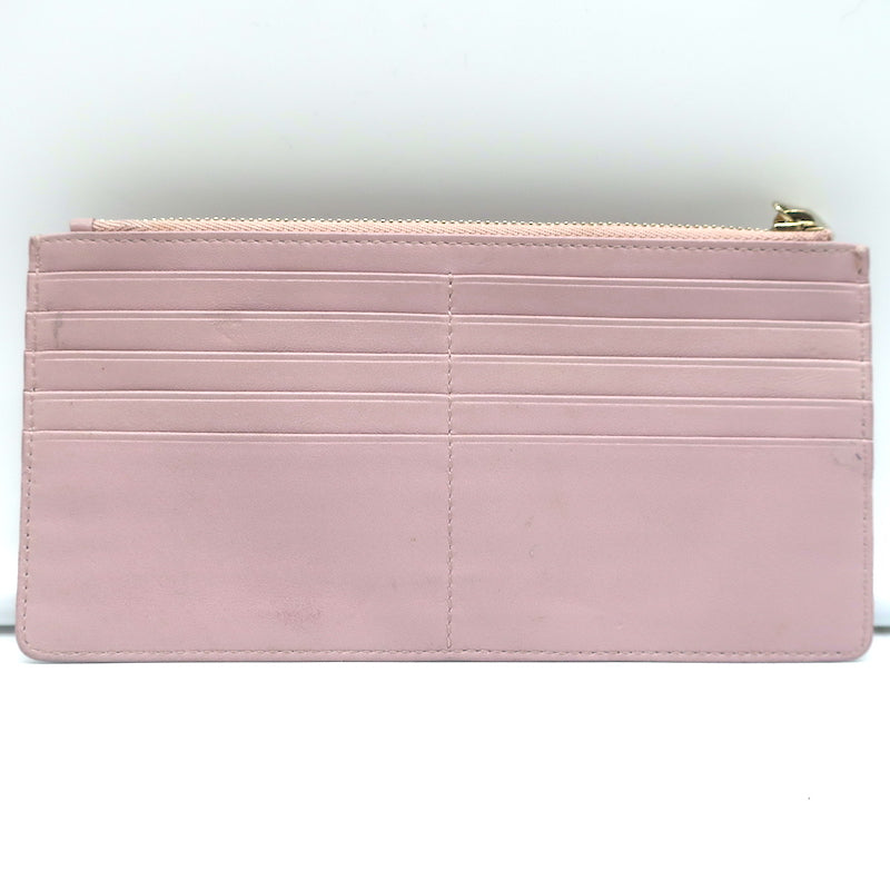 Christian Dior Flat Zip Wallet Blush Leather Handbag Insert