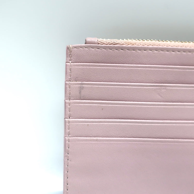 Christian Dior Flat Zip Wallet Blush Leather Handbag Insert