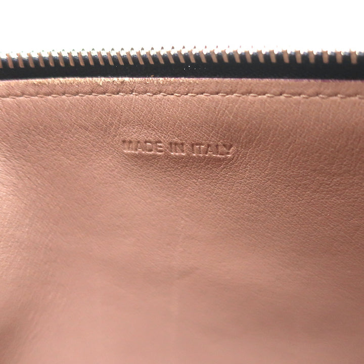 Christian Dior Wristlet Pouch Navy Leather Small Clutch