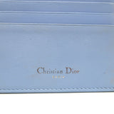 Christian Dior Flat Zip Wallet Light Blue Leather Handbag Insert