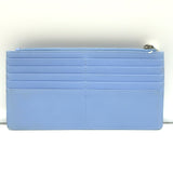 Christian Dior Flat Zip Wallet Light Blue Leather Handbag Insert