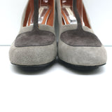 Dries Van Noten T-Strap Pumps Gray Two Tone Suede Size 41