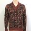 Dior Homme Snakeskin Jacquard Knit Sweater Orange Size Large V-Neck Pullover