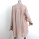 Christian Dior Tie Neck Mini Dress Blush Chiffon Size 44 Long Sleeve Tunic
