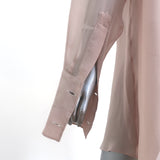 Christian Dior Tie Neck Mini Dress Blush Chiffon Size 44 Long Sleeve Tunic